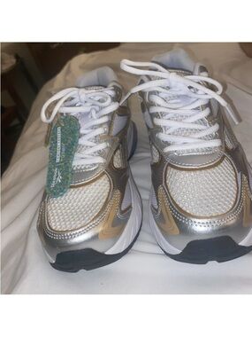 Reebok White Silver Gold Women's Sneakers